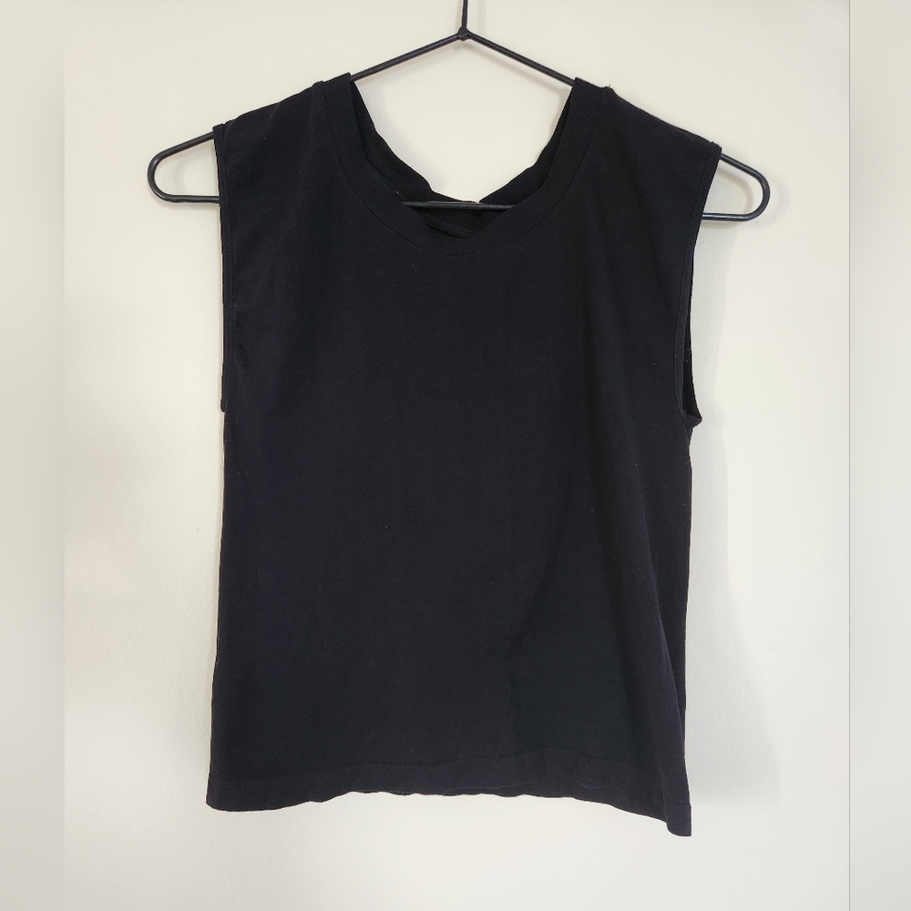 Free People Black Cropped Muscle Tank